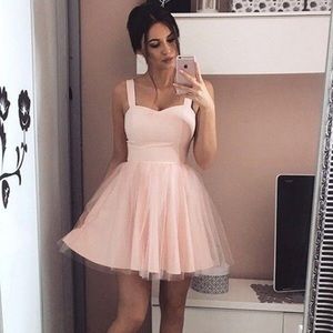 Strappy Plain Dress with Ruffled Bottom